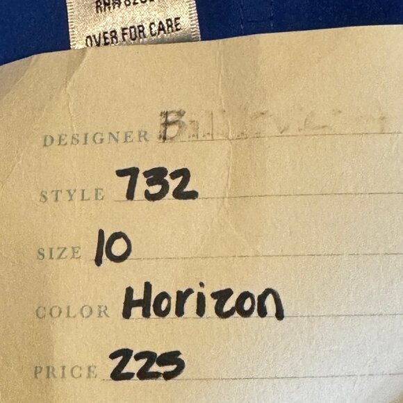 NWT Bill Levkoff 732 Chiffon Strapless Formal Maxi Dress Gown in Blue Size 10 - Picture 12 of 12